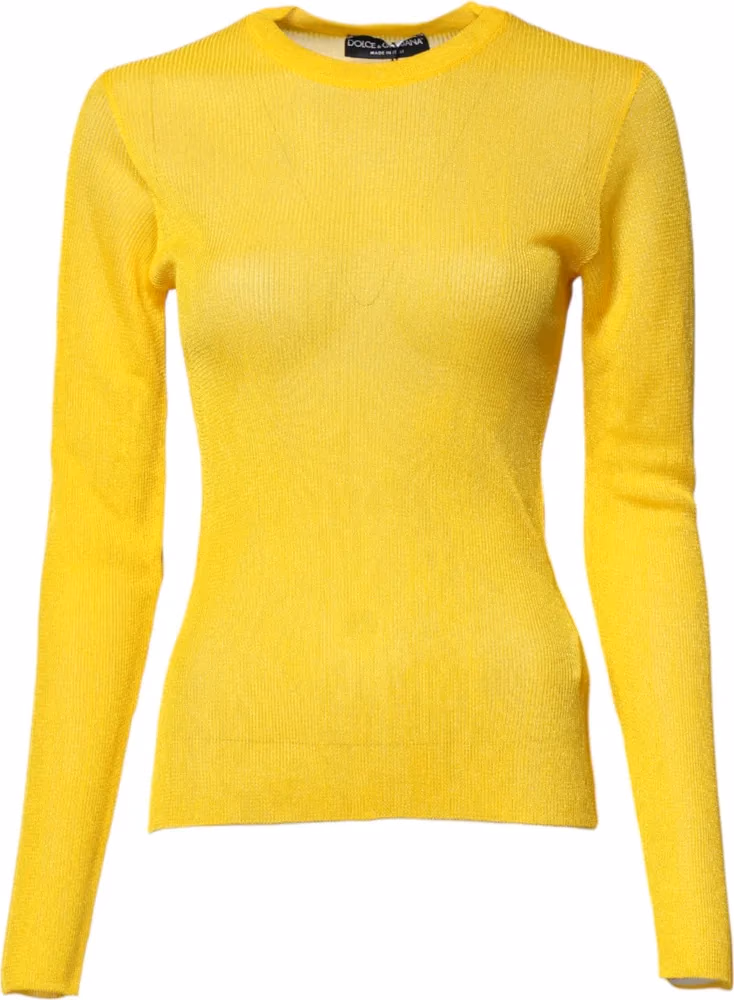 Dolce & Gabbana Yellow Polyester Women Pullover Top Sweater