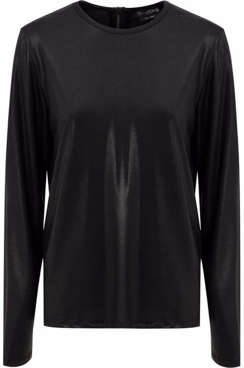 Tom Ford Black Viscose Long Sleeve T-Shirt