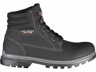 Black Polyester Men Boot