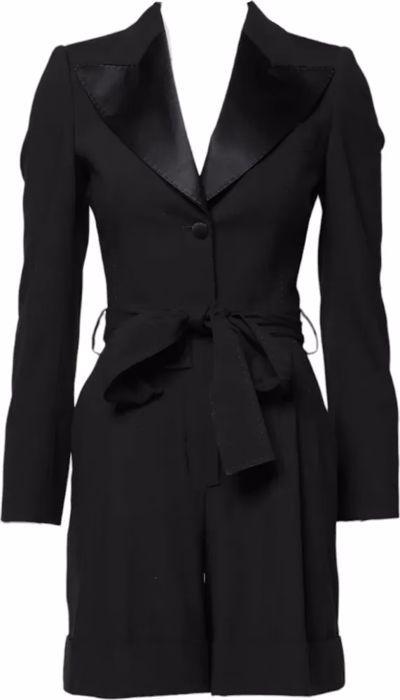 Dolce & Gabbana Black Wool Jumpsuit Dress Women Coat Jacket
