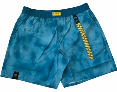 Light Blue Polyester Men Swim Short