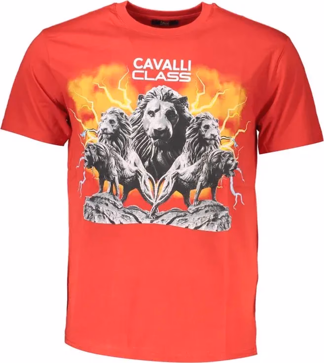 Cavalli Class Red Cotton Men's T-Shirt