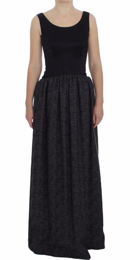 Dolce & Gabbana Black Gray Sheath Gown Full Length Dress