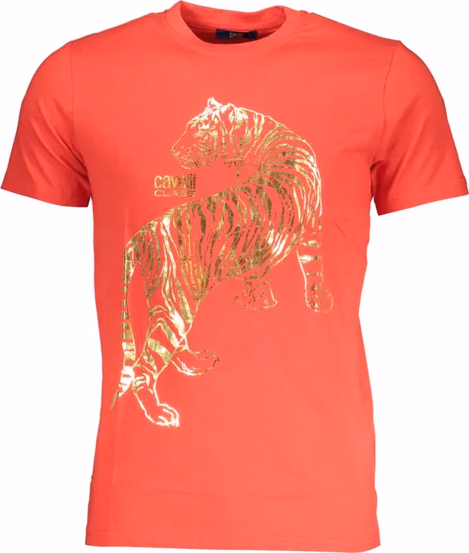 Cavalli Class Red Cotton Men T-Shirt