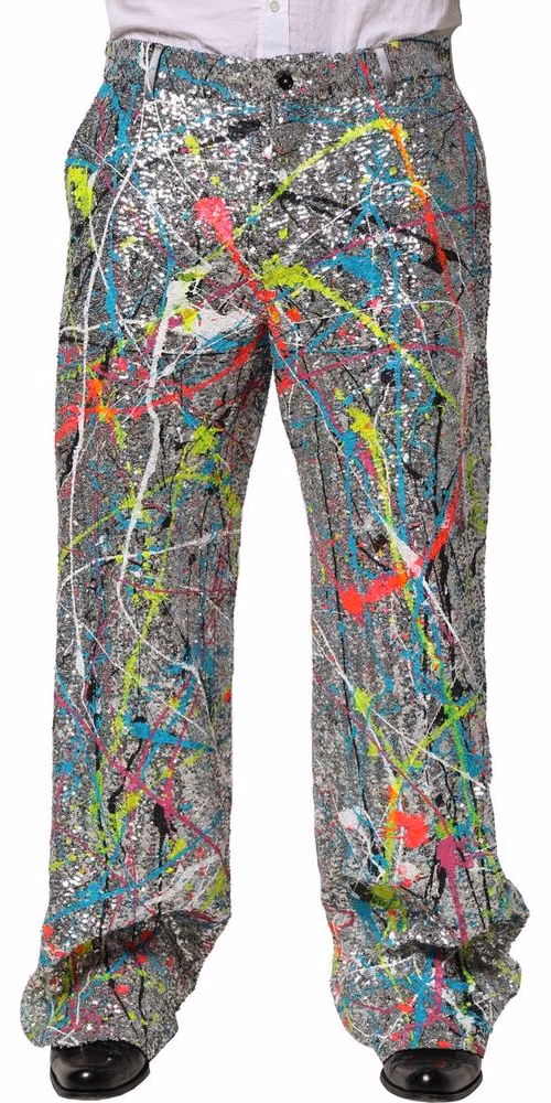 Dolce & Gabbana Multicolor Sequined Embellished Pants