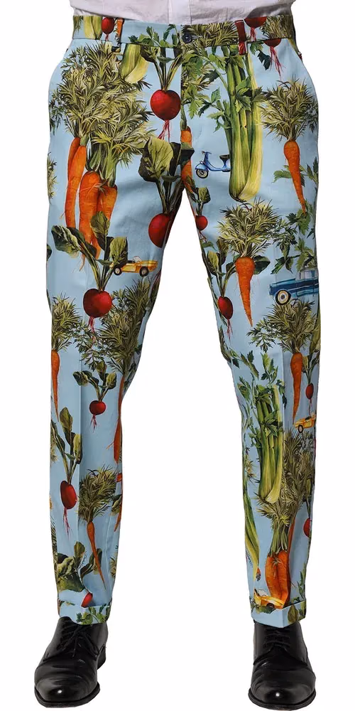 Dolce & Gabbana Multicolor Cotton Tapered Men Pants