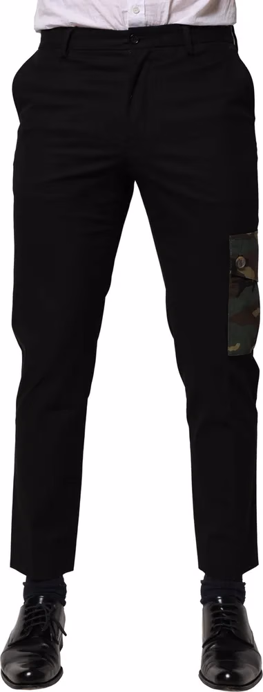 Dolce & Gabbana Black Cotton Cargo Dress Men Pants