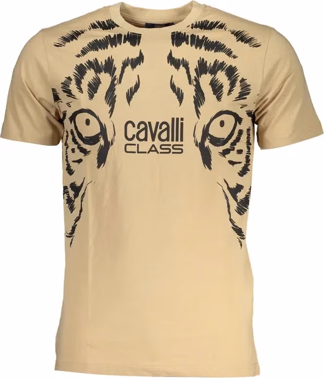 Cavalli Class Beige Cotton Men's T-Shirt