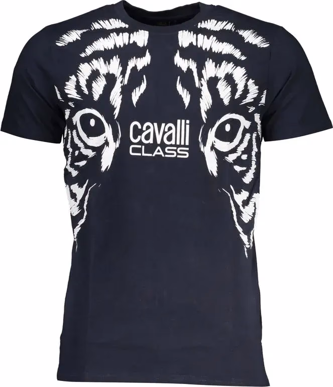 Cavalli Class Blu Cotton Men T-Shirt