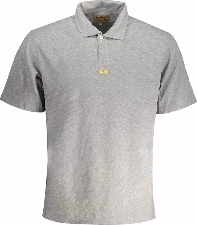 La Martina Grigio Cotton Men Polo Shirt