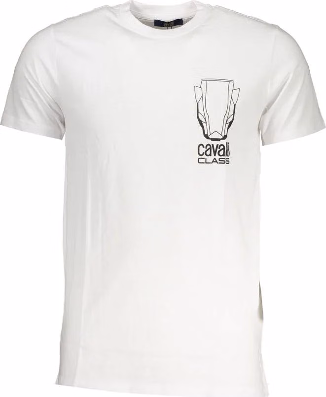 Cavalli Class Bianco Cotton Men T-Shirt