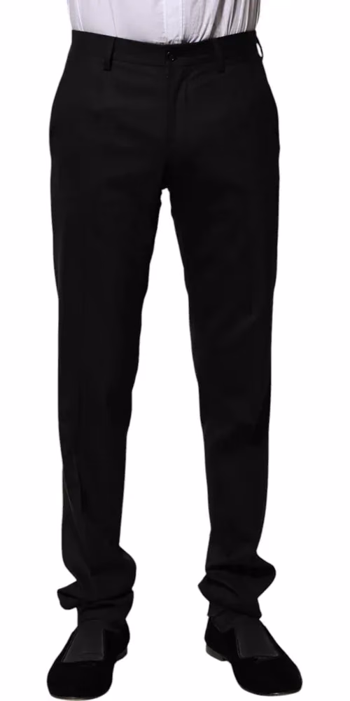 Dolce & Gabbana Black Wool Formal Dress Pants