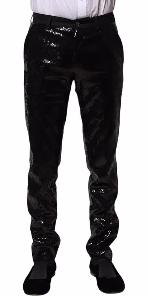 Dolce & Gabbana Black Sequined Embellishment Pants