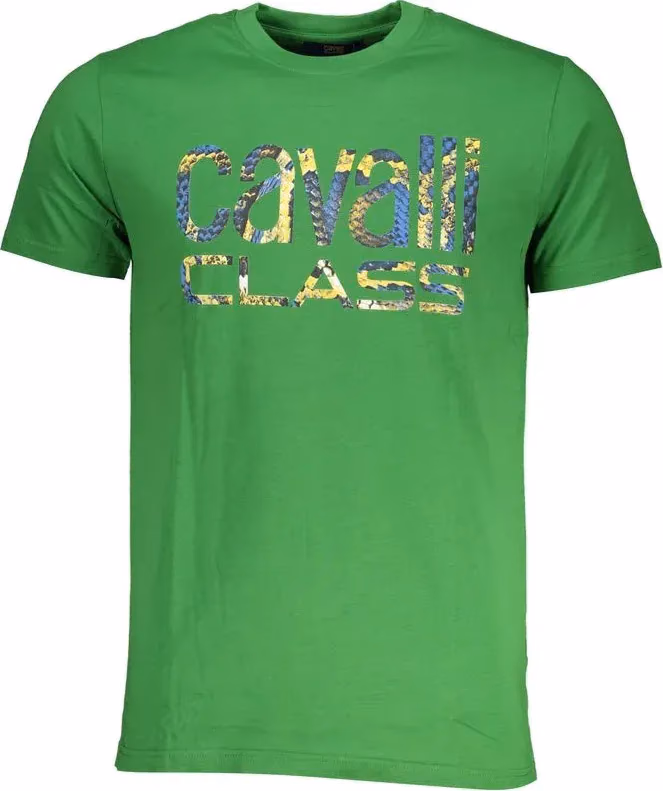Cavalli Class Verde Cotton Men T-Shirt