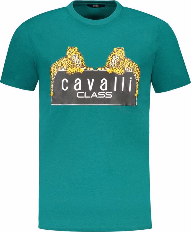 Cavalli Class Verde Cotton Men T-Shirt