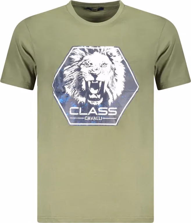 Cavalli Class Verde Cotton Men T-Shirt