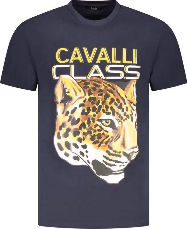 Cavalli Class Blu Cotton Men T-Shirt