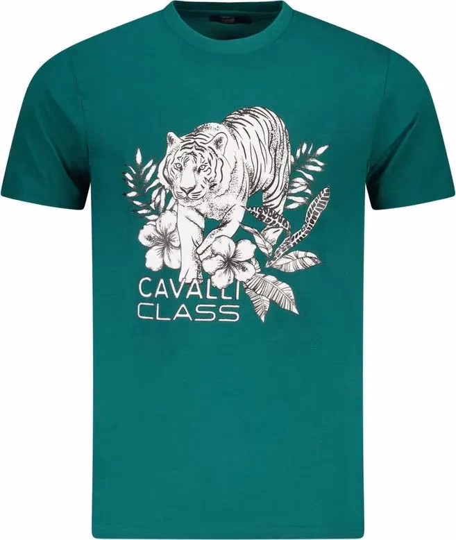 Cavalli Class Verde Cotton Men T-Shirt