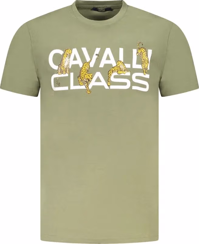 Cavalli Class Verde Cotton Men T-Shirt