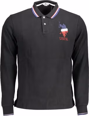 Black Cotton Men's Polo Shirt
