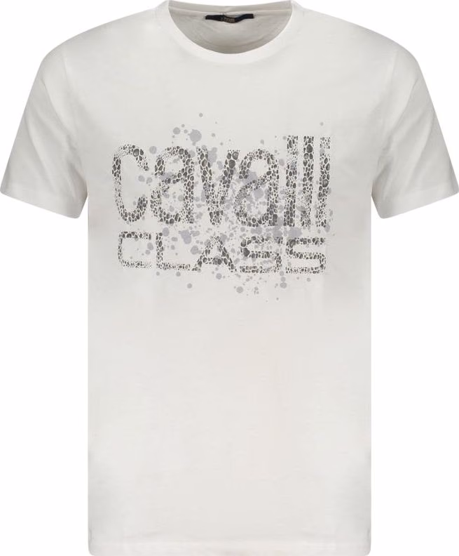 Cavalli Class Bianco Cotton Men T-Shirt