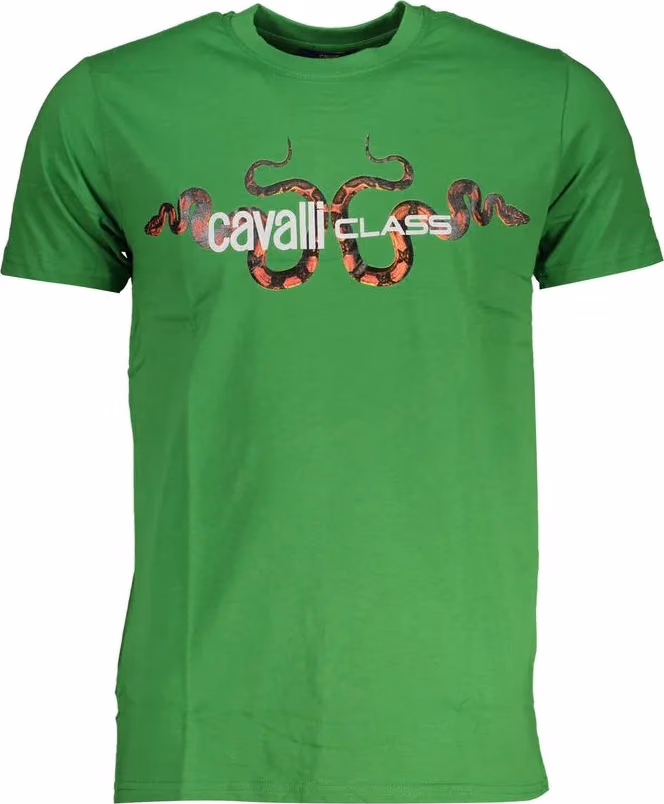 Cavalli Class Verde Cotton Men T-Shirt