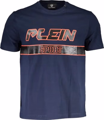 Blue Cotton Men T-Shirt