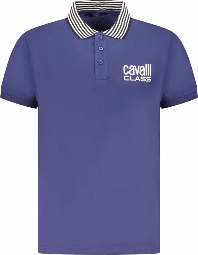 Cavalli Class Blu Cotton Men Polo