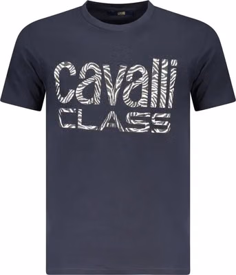 Blue Cotton Men T-Shirt