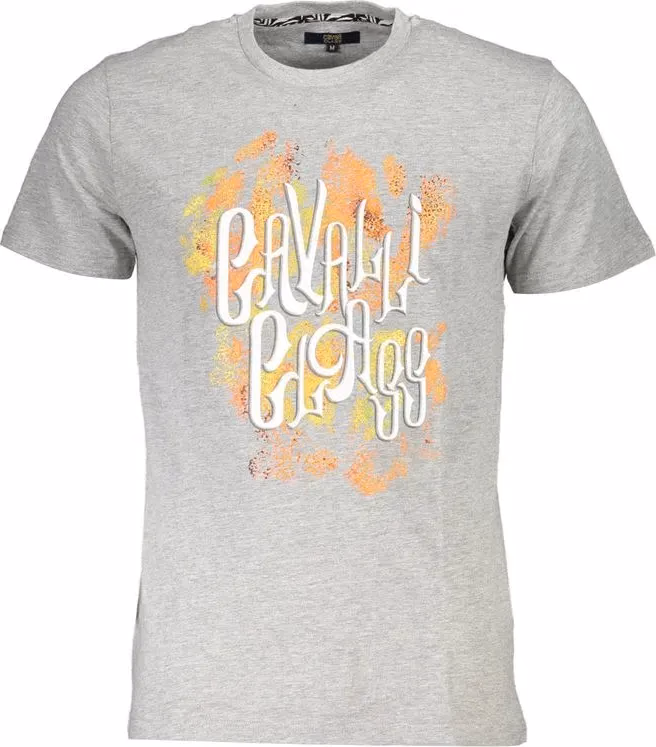 Cavalli Class Grigio Cotton Men T-Shirt