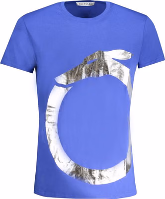 Blue Cotton Men T-Shirt