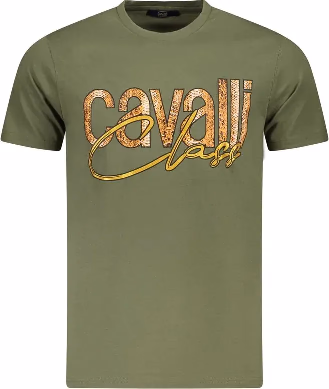 Cavalli Class Verde Cotton Men T-Shirt