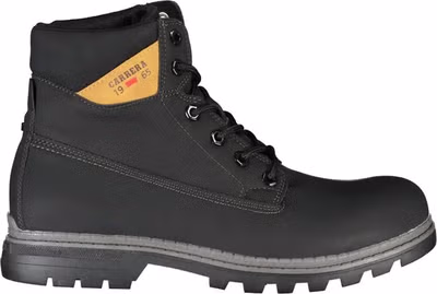 Black Polyurethane Men Ankle Boot