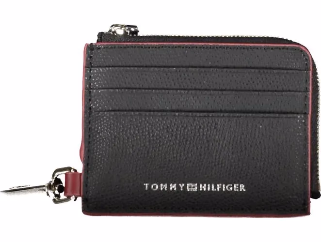 Tommy Hilfiger Black Leather Men Wallet Holder