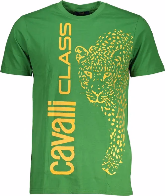 Cavalli Class Verde Cotton Men T-Shirt