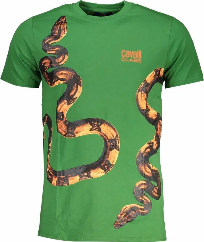 Cavalli Class Verde Cotton Men T-Shirt