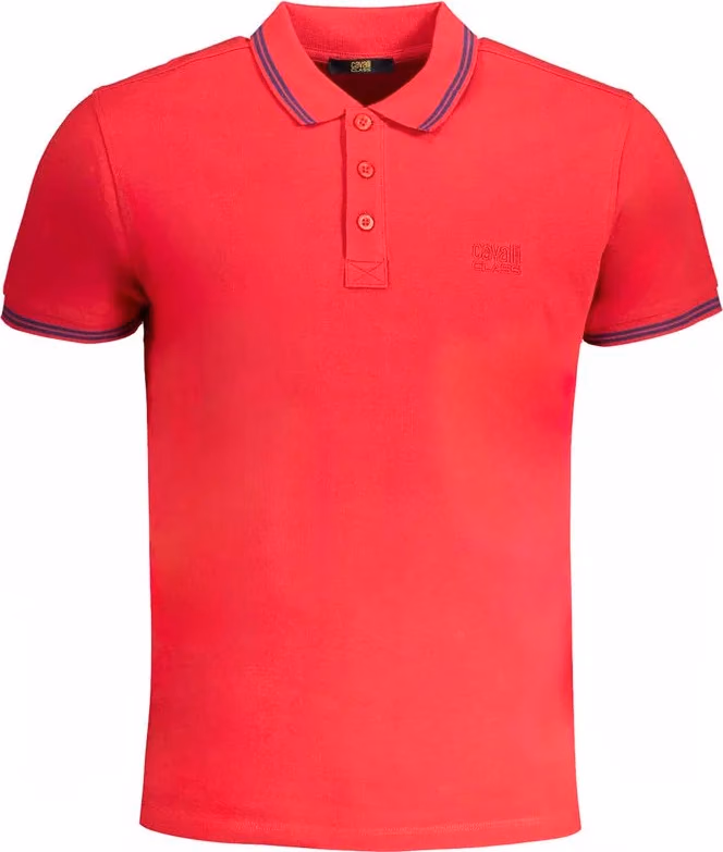 Cavalli Class Red Cotton Men Polo Shirt