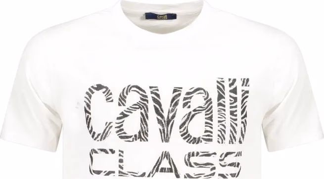 Cavalli Class Bianco Cotton Men's T-Shirt
