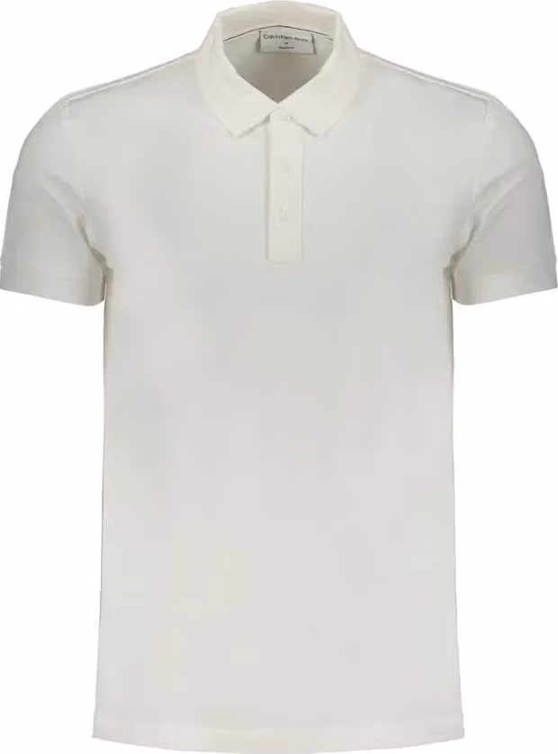 Calvin Klein White Cotton Mens Polo Shirt