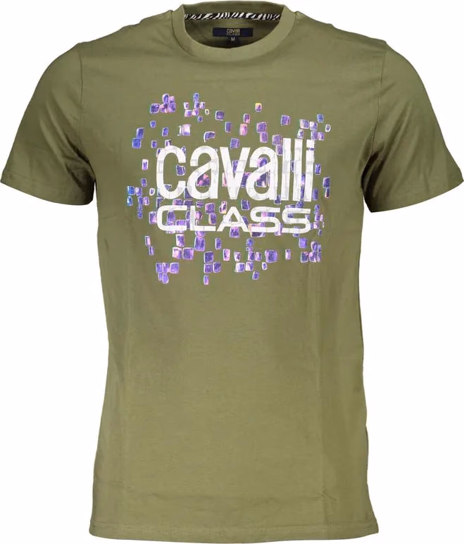 Cavalli Class Verde Cotton Men T-Shirt