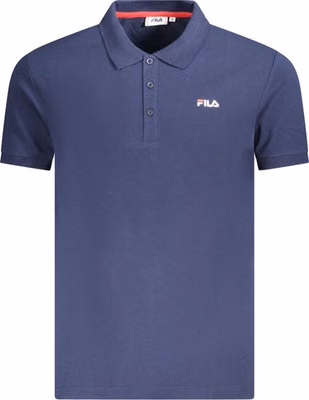Blue Cotton Men Polo Shirt