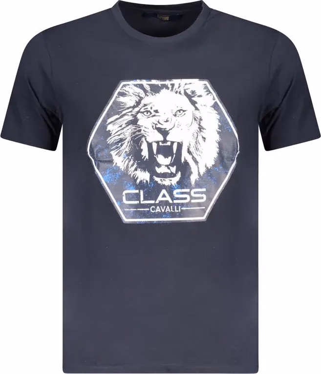Cavalli Class Blu Cotton Men T-Shirt