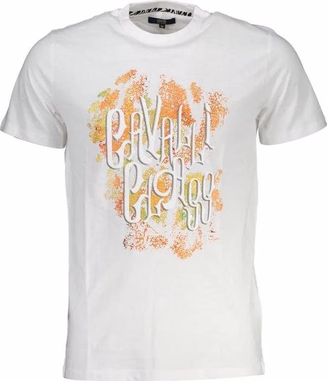 Cavalli Class Bianco Cotton Men T-Shirt
