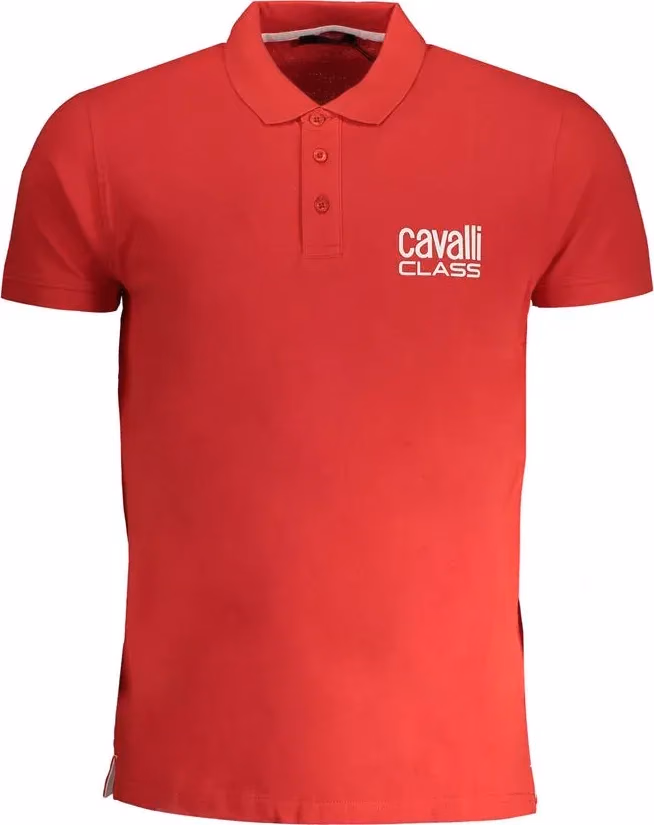 Cavalli Class Red Cotton Men Polo Shirt