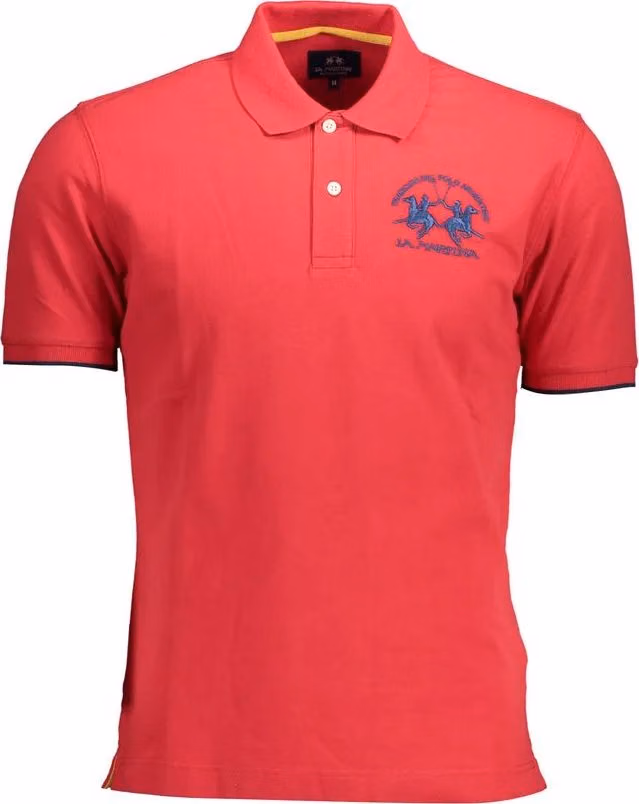 La Martina Red Cotton Polo T-Shirt