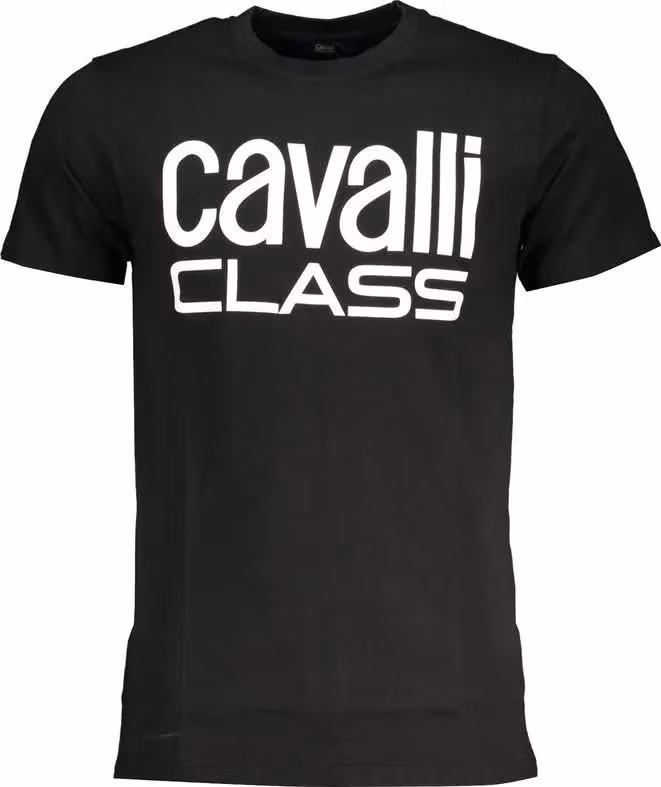 Cavalli Class Black Cotton Men T-Shirt