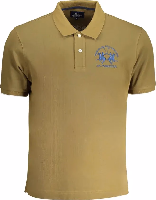 La Martina Verde Cotton Men Polo