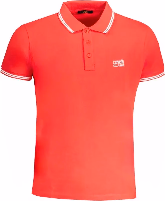 Cavalli Class Red Cotton Men Polo Shirt