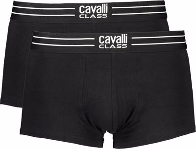 Black Cotton Men's Boxer Briefs