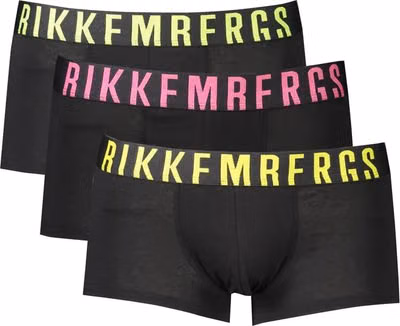 Black Polyester Men's Boxer Briefs